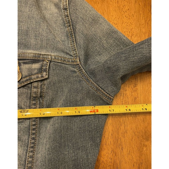 Old Navy Trucker Jean Jacket Sz XS Blue Stretch Denim Light Wash EUC - Picture 6 of 6
